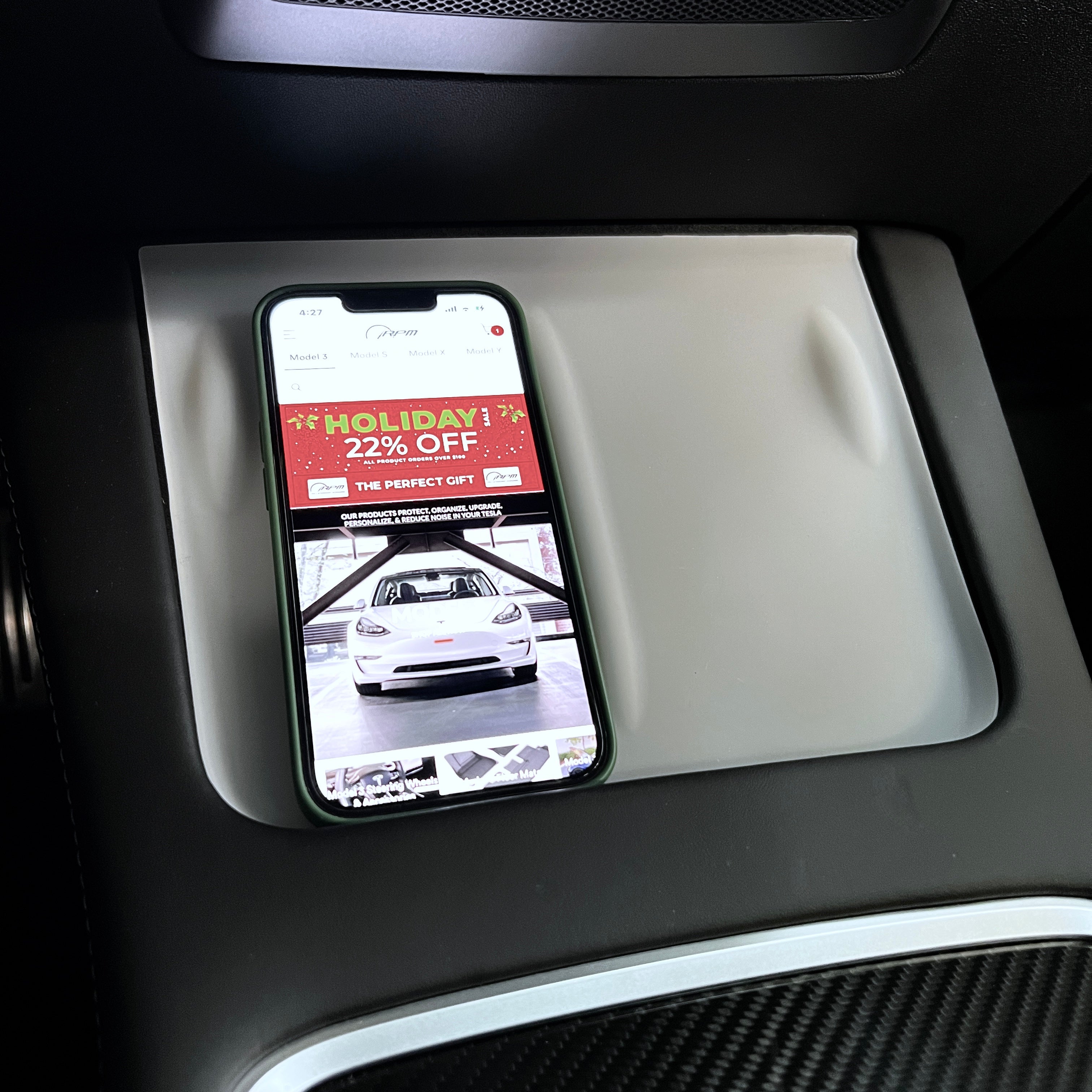 Silikon matte ladeplate - Tesla Model 3 & Y