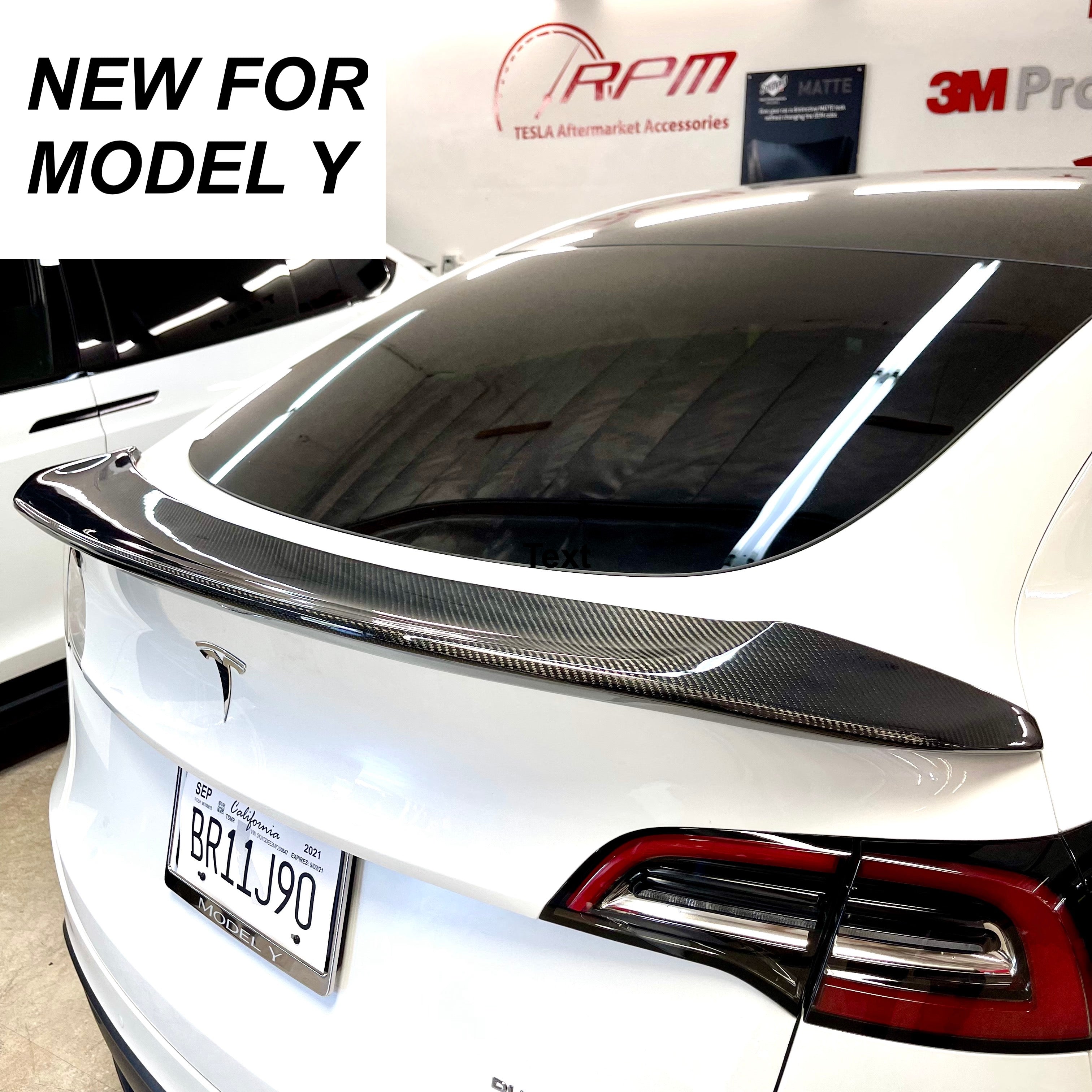 Tesla Model Y Aftermarket Spoiler - Real Molded Carbon Fiber