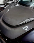 2024+ | Model 3 Highland Serpent Hood - Dual Layer with Xpel Clear Bra- Real Molded Carbon Fiber