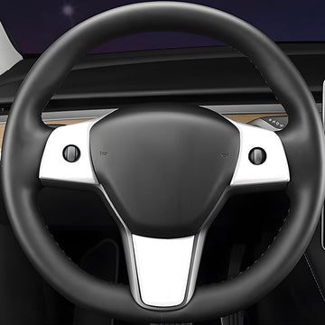 Model 3 & Y Steering Wheel Overlay (3 Piece) - Matte White