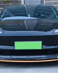 2024+ | Model 3 Front Lip ABS Plastic (3 Piece) - Hydro Matte Carbon Fiber Coated