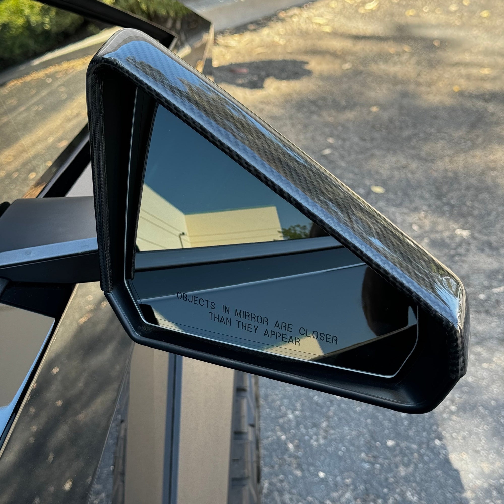 Cybertruck Side View Mirror Cap Overlays - Real Dry Molded Carbon Fiber