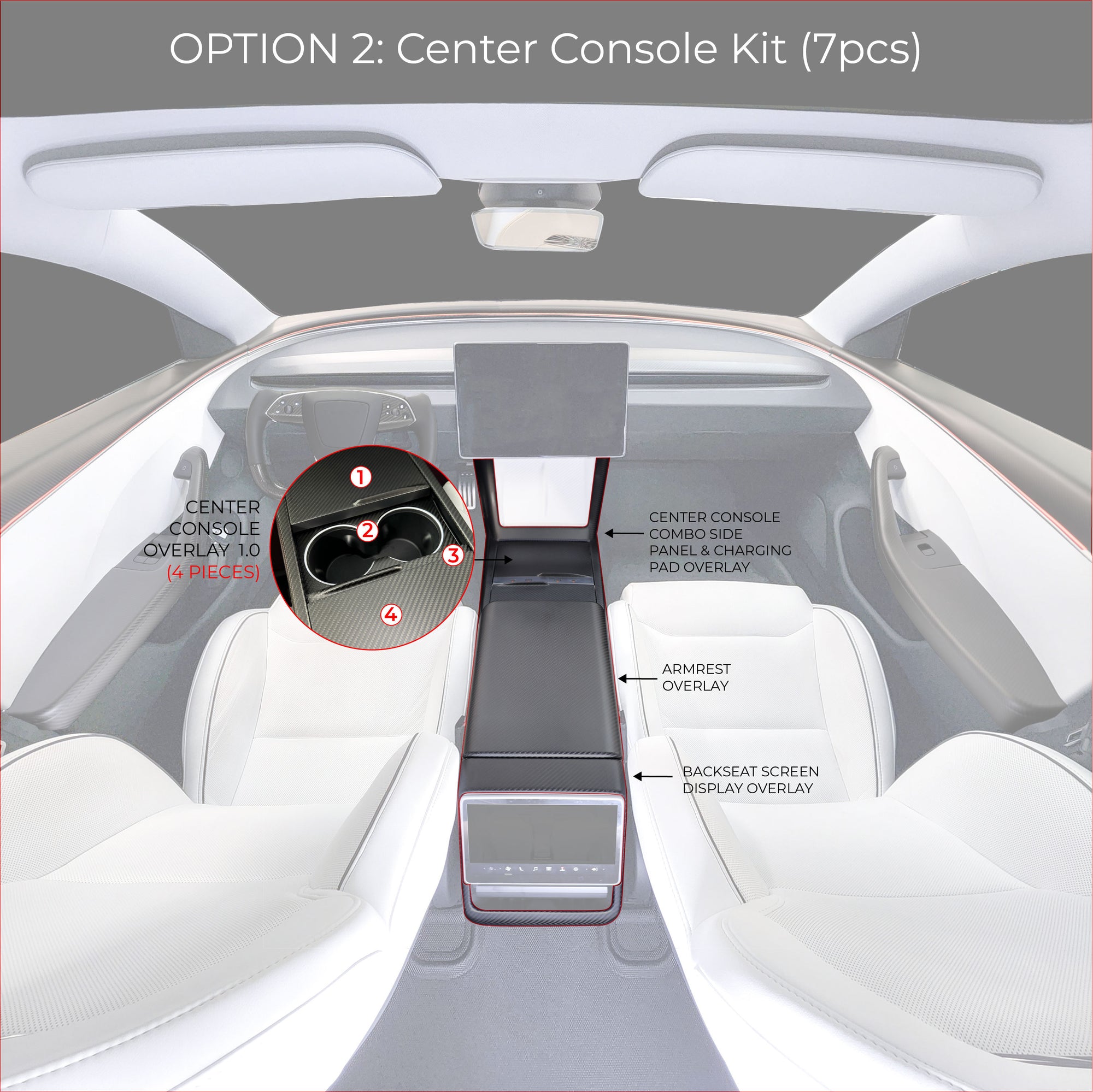 2024+ | Model 3 Full Interior Carbon Fiber Kit Bundles (20 Pieces) - Real Dry Molded Carbon Fiber