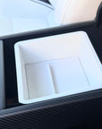 2024+ | Model 3 Armrest Storage Box w/ Rubber Pad - White