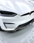 2022+ | Model X Colossal Front Lip Overlay Spoiler - Real Dry Molded Carbon Fiber