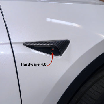 2023+ | Model 3XY Turn Signal Overlay Top Half Style for Hardware 4.0 - Hydro Carbon Fiber Coated (1 Pair)