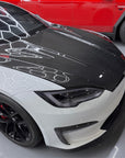 Model S Viento Robot Hood - Dual Layer with Xpel Clear Bra- Dry Molded Carbon Fiber