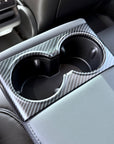 2024+ | Model 3 Backseat Cupholder Cover ABS Plastic - Hydro Carbon Fiber Coated