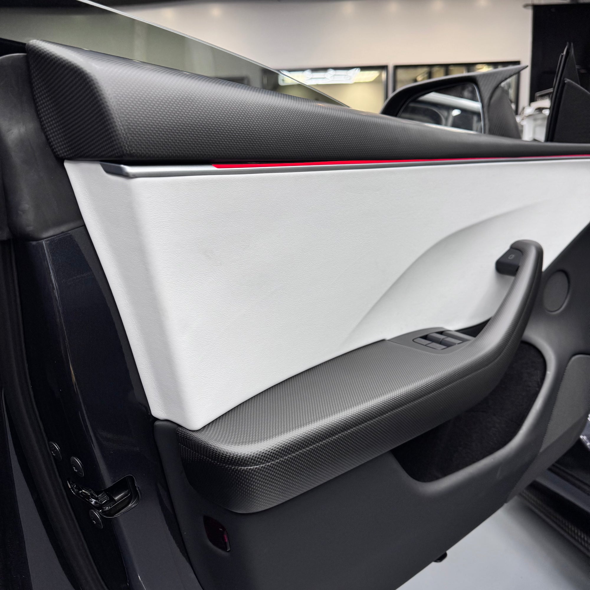 2024+ | Model 3 Plain Weave (Performance Look) Full Interior Carbon Fiber Kit Bundles (20 Pieces) - Real Dry Molded Carbon Fiber