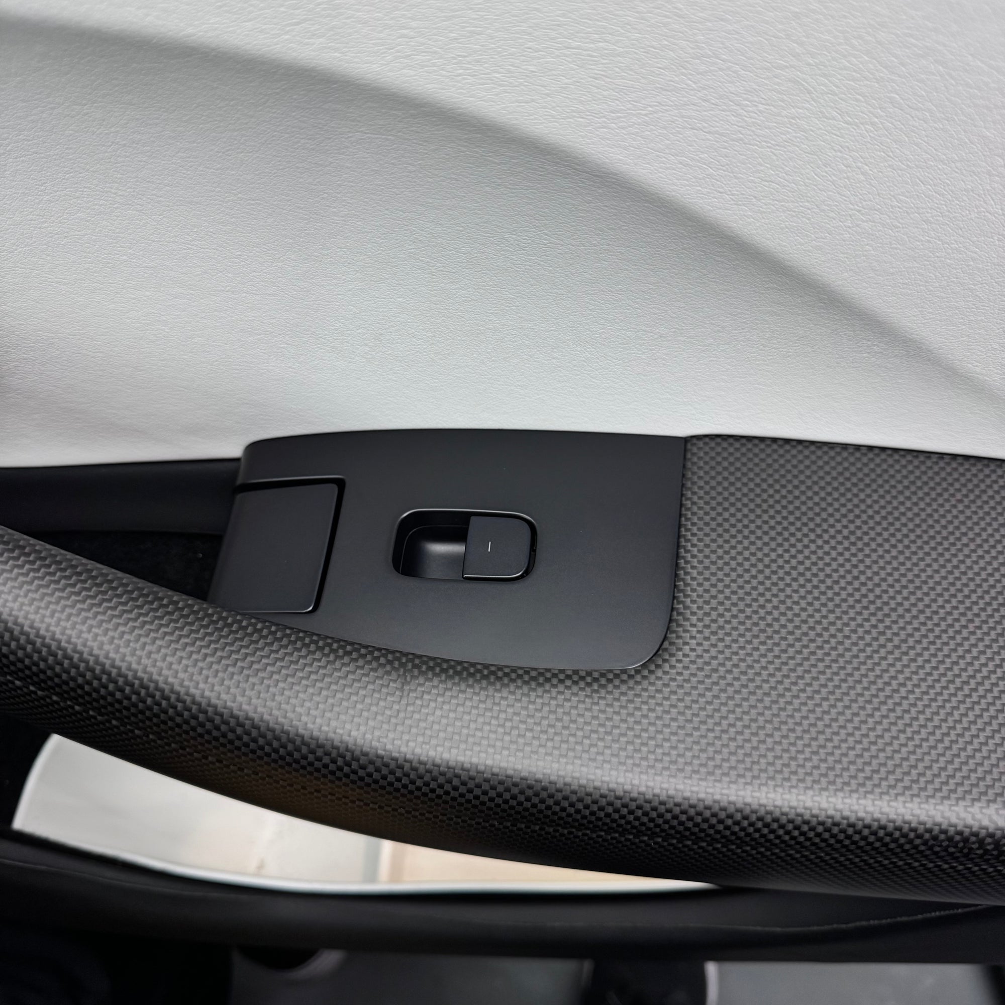 2024+ | Model 3 Front &amp; Rear Lower Door Armrest Overlays (4 Pieces) &quot;Plain Weave&quot; - Real Dry Molded Carbon Fiber