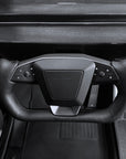 Cybertruck Heated Leather Yoke Steering Wheel - TESLA Factory Original Core, Reshaped & Resurfaced in Napa Leather