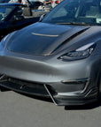 Model Y Colossal Front Lip Overlay Spoiler - Real Dry Molded Carbon Fiber