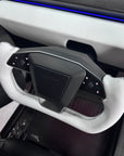 Cybertruck Heated Leather Yoke Steering Wheel - TESLA Factory Original Core, Reshaped & Resurfaced in Napa Leather