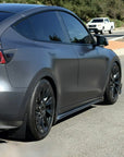 2020+ | Model Y Colossal Side Skirt Overlays - Real Dry Molded Carbon Fiber