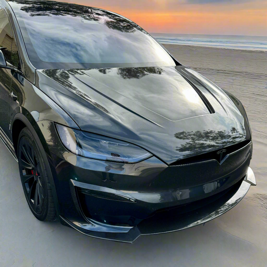 Model X Viento Robot Hood - Dual Layer with Xpel Clear Bra- Dry Molded Carbon Fiber