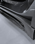 2020+ | Model Y Colossal Side Skirt Overlays - Real Dry Molded Carbon Fiber