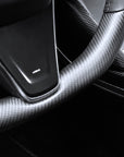 2021-2023 | Model S & X Round Steering Wheel Upgraded with Leather & Real Molded Carbon Fiber