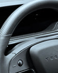 2021-2023 | Model S & X Round Steering Wheel Upgraded with Leather & Real Molded Carbon Fiber