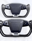 Cybertruck Yoke Steering Wheel - TESLA Factory Original Core, Reshaped & Resurfaced in Real Molded Carbon Fiber