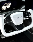 2021-2023 | Model S & X Yoke Steering Wheel Upgrade, TESLA Factory Original Resurfaced with Soft Napa Leather & Fully Heated