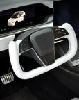 2021-2023 | Model S & X Yoke Steering Wheel Upgrade, TESLA Factory Original Resurfaced with Soft Napa Leather & Fully Heated