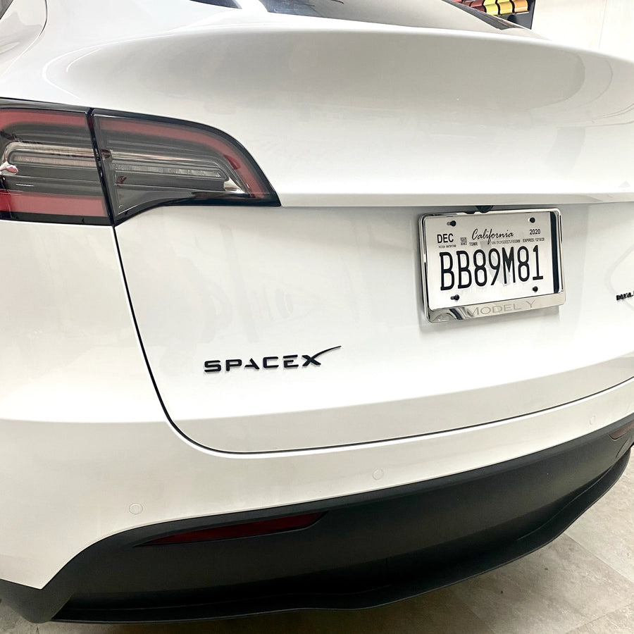 SpaceX tailgate Emblem - Real Molded Carbon Fiber