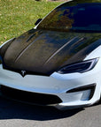 Model S Viento Robot Hood - Dual Layer with Xpel Clear Bra- Dry Molded Carbon Fiber