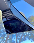 Cybertruck Rearview Mirror Delete & Full Overlay Gen. 2 - Real Dry Molded Carbon Fiber