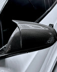 Model X GT Style Side View Mirror Cap Overlays (1 Pair) - Real Molded Carbon Fiber