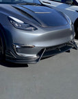 Model Y Colossal Front Lip Overlay Spoiler - Real Dry Molded Carbon Fiber