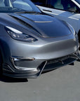 Model Y Colossal Front Lip Overlay Spoiler - Real Dry Molded Carbon Fiber