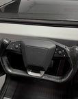 Cybertruck Yoke Steering Wheel - TESLA Factory Original Core, Reshaped & Resurfaced in Real Molded Carbon Fiber