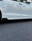 2021+ | Model S Viento Side Skirts - Real Molded Carbon Fiber