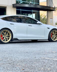 2021+ | Model S Viento Side Skirts - Real Molded Carbon Fiber