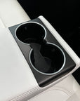 2024+ | Model 3 Backseat Cupholder "Plain Weave" - Real Molded Performance Carbon Fiber