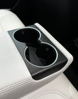 2024+ | Model 3 Backseat Cupholder "Plain Weave" - Real Molded Performance Carbon Fiber