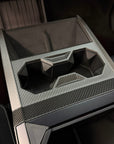 Cybertruck Center Console & Charging Pad Frame Overlay - Real Dry Molded Carbon Fiber