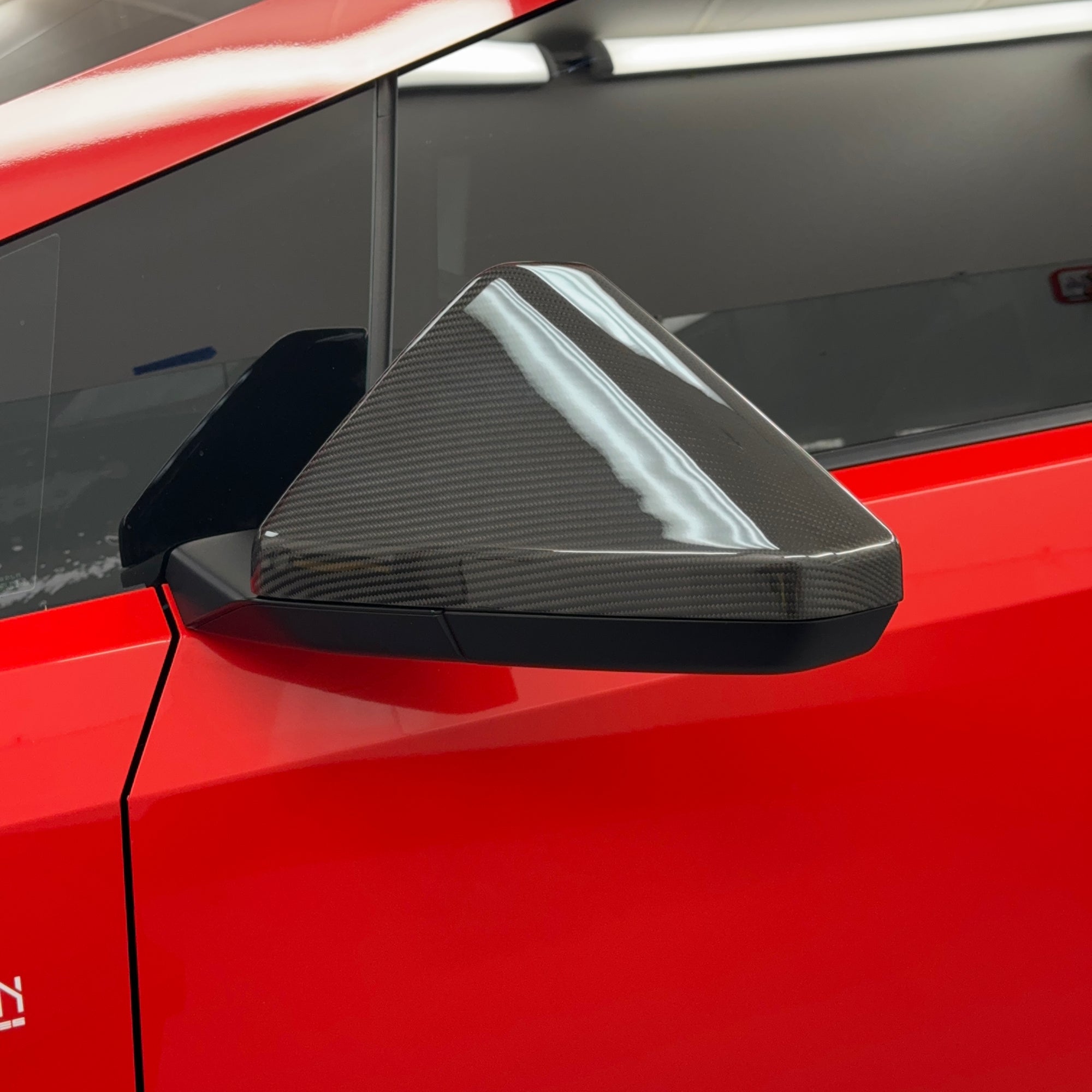 Cybertruck Side View Mirror Cap Overlays - Real Dry Molded Carbon Fiber