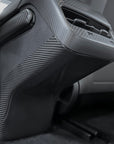 Model 3 & Y Backseat Center Console Base Overlay - Real Molded Carbon Fiber