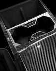 Cybertruck Center Console & Charging Pad Frame Overlay - Real Dry Molded Carbon Fiber