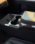 Cybertruck Center Console & Charging Pad Frame Overlay - Real Dry Molded Carbon Fiber