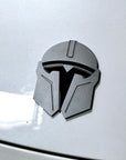 Model 3 & Y Mandalorian T Logo Overlay Emblem Badge - Front Hood