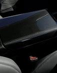 2024+ | Model 3 Armrest Overlay - Real Dry Molded Carbon Fiber