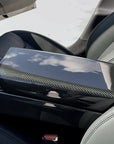 2024+ | Model 3 Armrest Overlay - Real Dry Molded Carbon Fiber