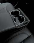 2024+ | Model 3 Backseat Cup Holder Overlay - Real Dry Molded Carbon Fiber