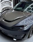 2024+ | Model 3 Highland Serpent Hood - Dual Layer with Xpel Clear Bra- Real Molded Carbon Fiber