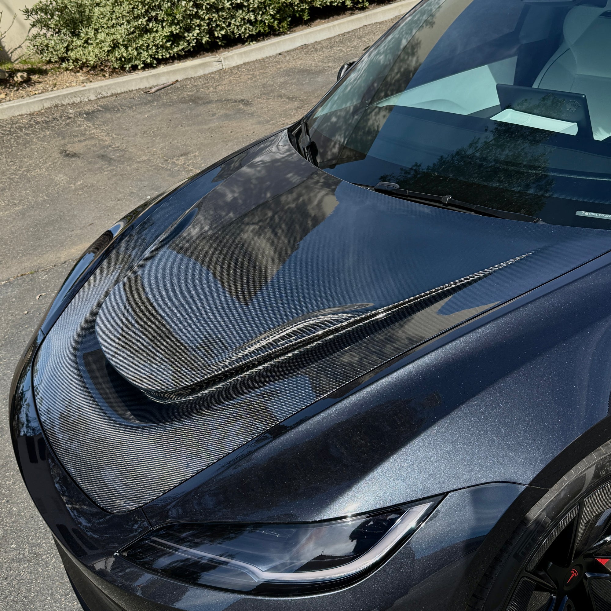 2024+ | Model 3 Highland Serpent Hood - Dual Layer with Xpel Clear Bra- Real Molded Carbon Fiber