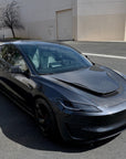 2024+ | Model 3 Highland Serpent Hood - Dual Layer with Xpel Clear Bra- Real Molded Carbon Fiber