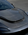 2024+ | Model 3 Highland Serpent Hood - Dual Layer with Xpel Clear Bra- Real Molded Carbon Fiber