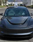 2024+ | Model 3 Highland Serpent Hood - Dual Layer with Xpel Clear Bra- Real Molded Carbon Fiber